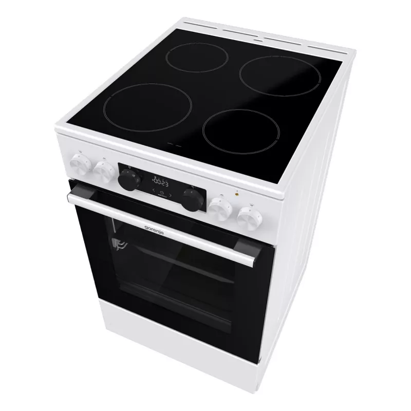 Gorenje GEC 5C41 WG brīvi stāvoša elektriskā plīts – balta, 50 cm, 70 L, 9 funkcijas