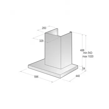 Gorenje WHT66236B sienas nosūcējs melns 650 m³/h