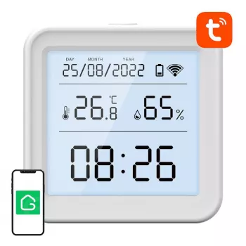 Gosund S6 Smart Wi-Fi temperatūras un mitruma sensors ar LCD displeju, Tuya saderīgs