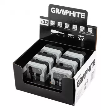 GRAPHITE Vitrīnas kaste 6 x 56T557 32-daļīgs uzgaļu komplekts ar magnētisko turētāju