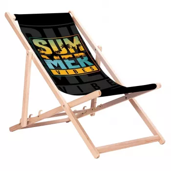 GRB GreenBlue GB183 klasisks dižskābarža klāja krēsls ar Summer Vibes apdruku