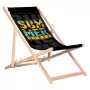 GRB GreenBlue GB183 klasisks dižskābarža klāja krēsls ar Summer Vibes apdruku