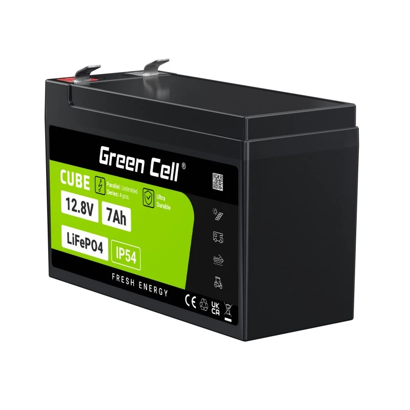 Green Cell LFPGC12V7AH UPS Akumulators Litija Dzelzs Fosfāts (LiFePO4) 12.8 V 7 Ah