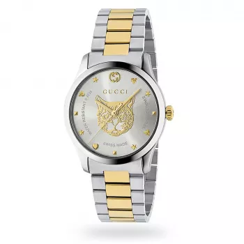 Gucci G-Timeless vīriešu pulkstenis YA1264074 38mm nerūsējošais tērauds, sudraba ciparnīca