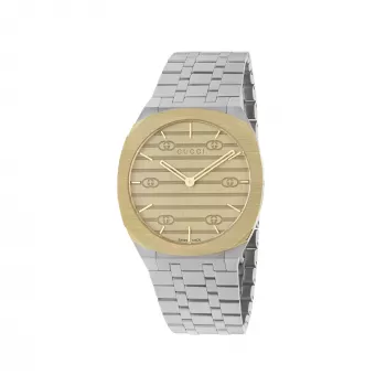 GUCCI G-Timeless Sieviešu Pulkstenis YA163403 34mm Nerūsējošais Tērauds Sudraba Saules Slaucīts Ciparnīca