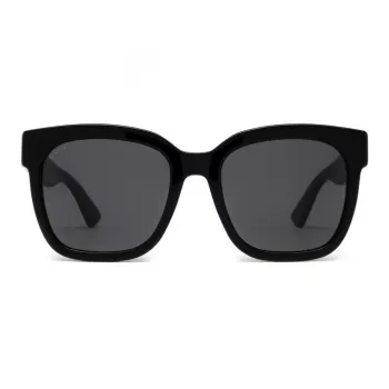 GUCCI GG0034SN-001 Sieviešu kvadrātveida saulesbrilles 54/20/140 mm Melns acetāts Pelēks neilons UV400