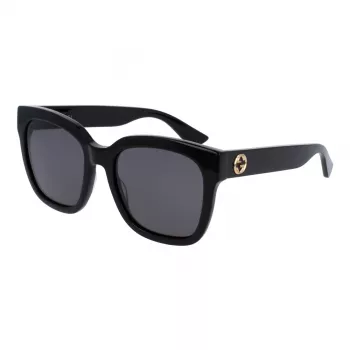 GUCCI GG0034SN-001 Sieviešu kvadrātveida saulesbrilles 54/20/140 mm Melns acetāts Pelēks neilons UV400