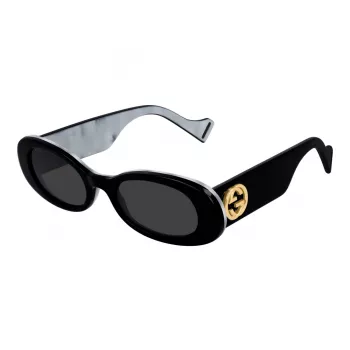 Gucci GG0517S-001 Sieviešu kvadrātveida acetāta saulesbrilles Melnas/Pelēkas 52mm