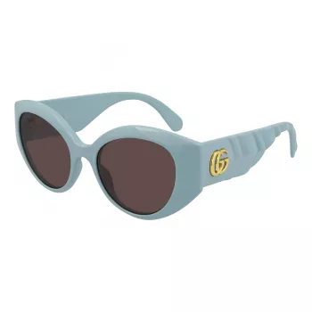 GUCCI GG0809S-004 Sieviešu saulesbrilles - Melns acetāta rāmis, Pelēkas lēcas, 51mm