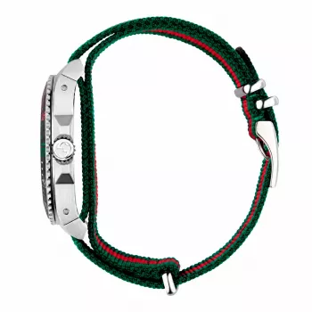 GUCCI vīriešu pulkstenis YA136209A 45mm Swiss Quartz nerūsējošais tērauds gumija melns