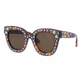 GUCCI Sieviešu GG0116S-003 Kaķacsveida Saulesbrilles Havana Brūna Gradienta 49mm