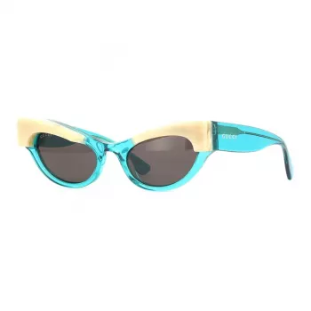 GUCCI Sieviešu GG1167S-004 Kaķacs formas saulesbrilles, melns acetāts, tumši pelēkas lēcas 52/21/140 mm