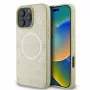 GUESS Apple iPhone 16 Pro Max Saffiano Peony Stamp MagSafe maciņš zelta krāsā