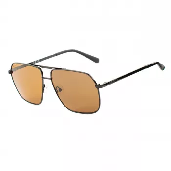 GUESS GF00060-6001E Vīriešu taisnstūra saulesbrilles melnas ar dūmu stiklojumu 60/13/140 mm