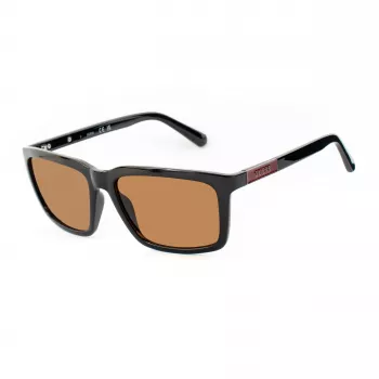 GUESS GF00062-5901E vīriešu kvadrātveida saulesbrilles – melns rāmis, pelēkas lēcas, 59 mm