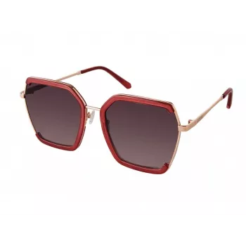 GUESS GF0418-5869T Sieviešu Kaķacs Saulesbrilles - Spīdīgs Melns Rāmis, Dūmu Gradienta Lēcas, 58mm