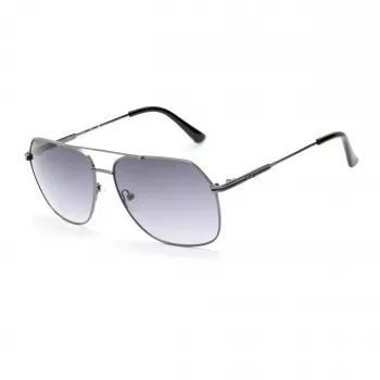 GUESS GF5079-6108B Vīriešu kvadrātveida saulesbrilles – spīdīgs melns rāmis, dūmu gradienta lēcas, 61 mm
