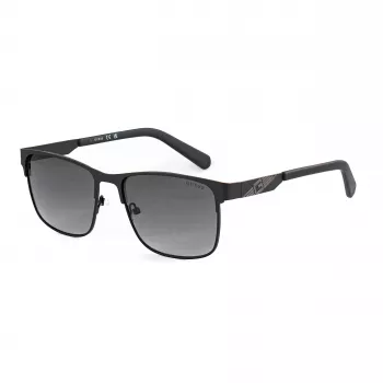 Guess GF5098-5602B Vīriešu kvadrātveida saulesbrilles Melns Dūmu 56mm