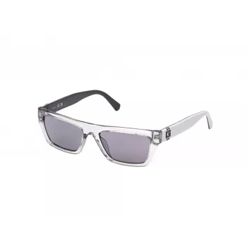 GUESS MAN Saulesbrilles GU00120-5520A Spīdīgi melns rāmis, dūmu spoguļstikli 55/17/145 mm