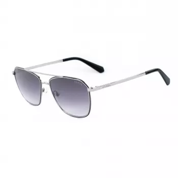 GUESS MAN Saulesbrilles GU00147-5605B Taisnstūra Melns Acetāta Rāmis Pelēkas Polikarbonāta Lēcas 56/16/145 mm UV400