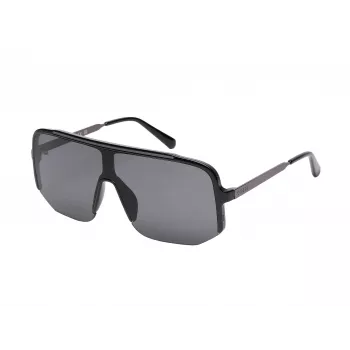 GUESS Vīriešu Saulesbrilles GO00054-0001A Spīdīgs Melns Rāmis Dūmu Lēcas Taisnstūra
