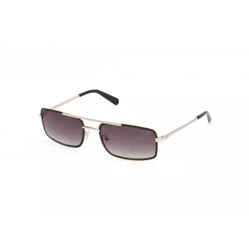 GUESS Vīriešu saulesbrilles GU00168-5897P Melnas taisnstūra formas polarizētas 58mm