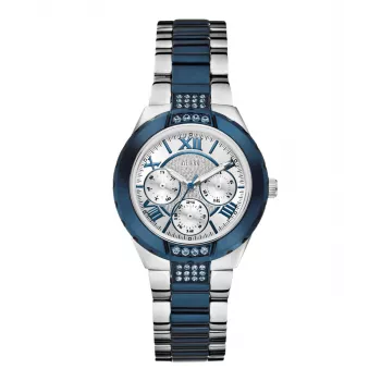 GUESS W0413L1 Sieviešu analogais kvarca pulkstenis 35,5 mm Nerūsējošais tērauds Sudrabs