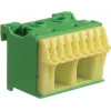 Hager KN10E QuickConnect PE spailes bloks, 10 piespiedējvietas, zaļš/dzeltens