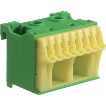 Hager KN10E QuickConnect PE spailes bloks, 10 piespiedējvietas, zaļš/dzeltens