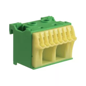 Hager KN10E QuickConnect PE spailes bloks, 10 piespiedējvietas, zaļš/dzeltens
