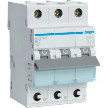 Hager MCS340 40A 3-polais C-raksturlīknes automātslēdzis, 6kA, 3 moduļi