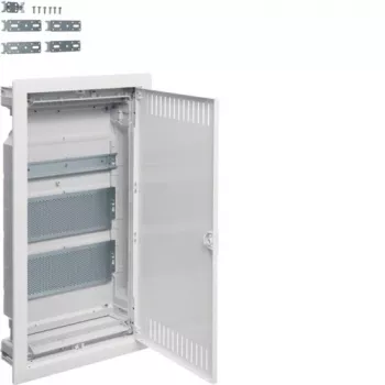 HAGER VU36NWB Plastmasas PT Multimediju Sadales Panels 2x Plate 1x TH35 IP30 630.5x348x94.5 Durvis Ventilētas Baltas Volta
