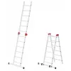 HAILO G60 alumīnija sastatnes, 2x12 pakāpieni, maks. darba augstums 7,0 m, sudraba/sarkanas