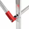 HAILO G60 alumīnija sastatnes, 2x12 pakāpieni, maks. darba augstums 7,0 m, sudraba/sarkanas