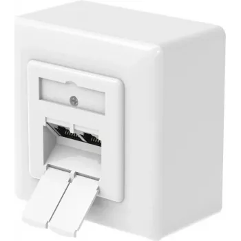Hama CAT-6a tīkla kontaktligzda, 2 porti RJ45, 10 Gbit/s, ekranēta, virsmas/iegremdēta montāža, balta 00200774