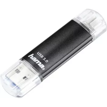 Hama Laeta Twin USB zibatmiņa 128 GB, USB Type-A un Micro-USB, USB 3.2 Gen 1, melna 00181099