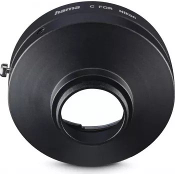 Hama objektīva adapteris Nikon F-mount objektīviem uz C-mount kamerām, metāla, melns (00030771)