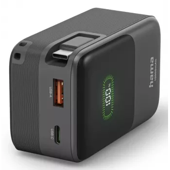 Hama Power Pack Roll Up 10000mAh USB-C PD 20W ātrās uzlādes power banka melna 00201784