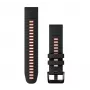 Garmin QuickFit 22 mm silikona pulksteņa siksniņa, melna/sarkana (010-13280-06)
