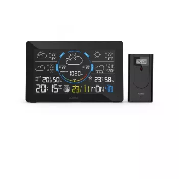 Hama Smart Weather Station ar āra sensoru, termometrs, higrometrs, barometrs, Wi-Fi, melna (00176675)
