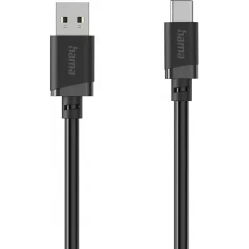 Hama USB-A uz USB-C uzlādes un datu pārraides kabelis, 3 m, melns 00201814