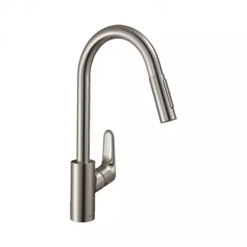 Hansgrohe Focus M41 vienas sviras virtuves jaucējkrāns ar izvelkamo smidzinātāju, hroms