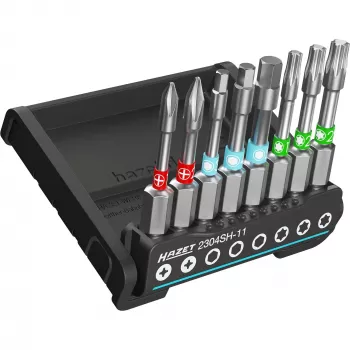 HAZET 2304SH-11 8 gabalu uzgaļu komplekts, iekšējie Torx un hex, 1/4 collu piedziņa, magnētiskais turētājs