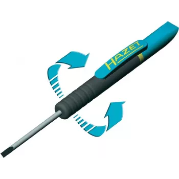 HAZET 805C-25 skrūvgriezis ar klipu, plakans 0,8 x 4,0 mm, 25 mm asmens, ergonomisks daudzkomponentu rokturis, DIN ISO 2380-1