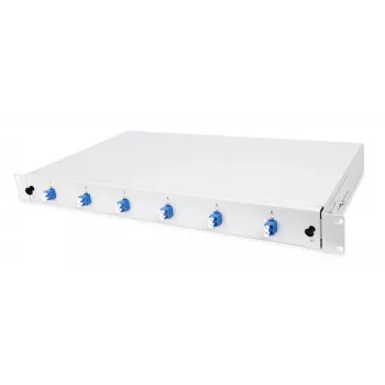 HELOS Fiber Optic 19 collu sadales kārba ar 6x LC Duplex, vienmoda