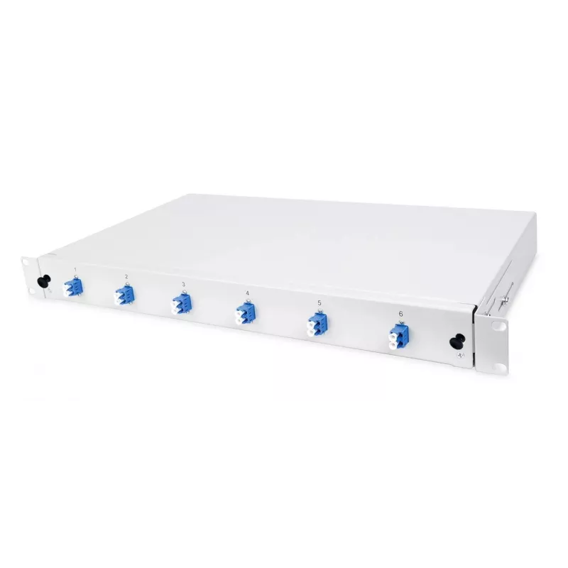 HELOS Fiber Optic 19 collu sadales kārba ar 6x LC Duplex, vienmoda
