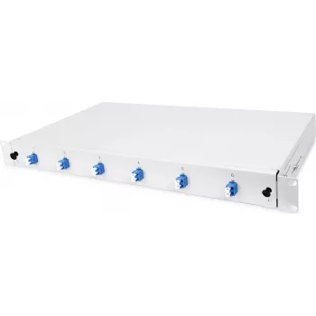 HELOS Fiber Optic 19 collu sadales kārba ar 6x LC Duplex, vienmoda