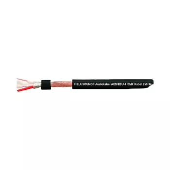HELUKABEL HELU LIGHT DMX kabelis 2x0.34 mm² melns AES/EBU digitālā audio kabelis 400032