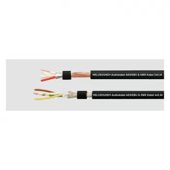 HELUKABEL HELU LIGHT DMX kabelis 4x0.34 mm² melns AES/EBU un DMX digitālā audio kabelis 400033