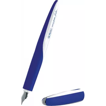 Herlitz tintas pildspalva ar kasetņu pildīšanas sistēmu, zila/balta, vidēja gala 50003211